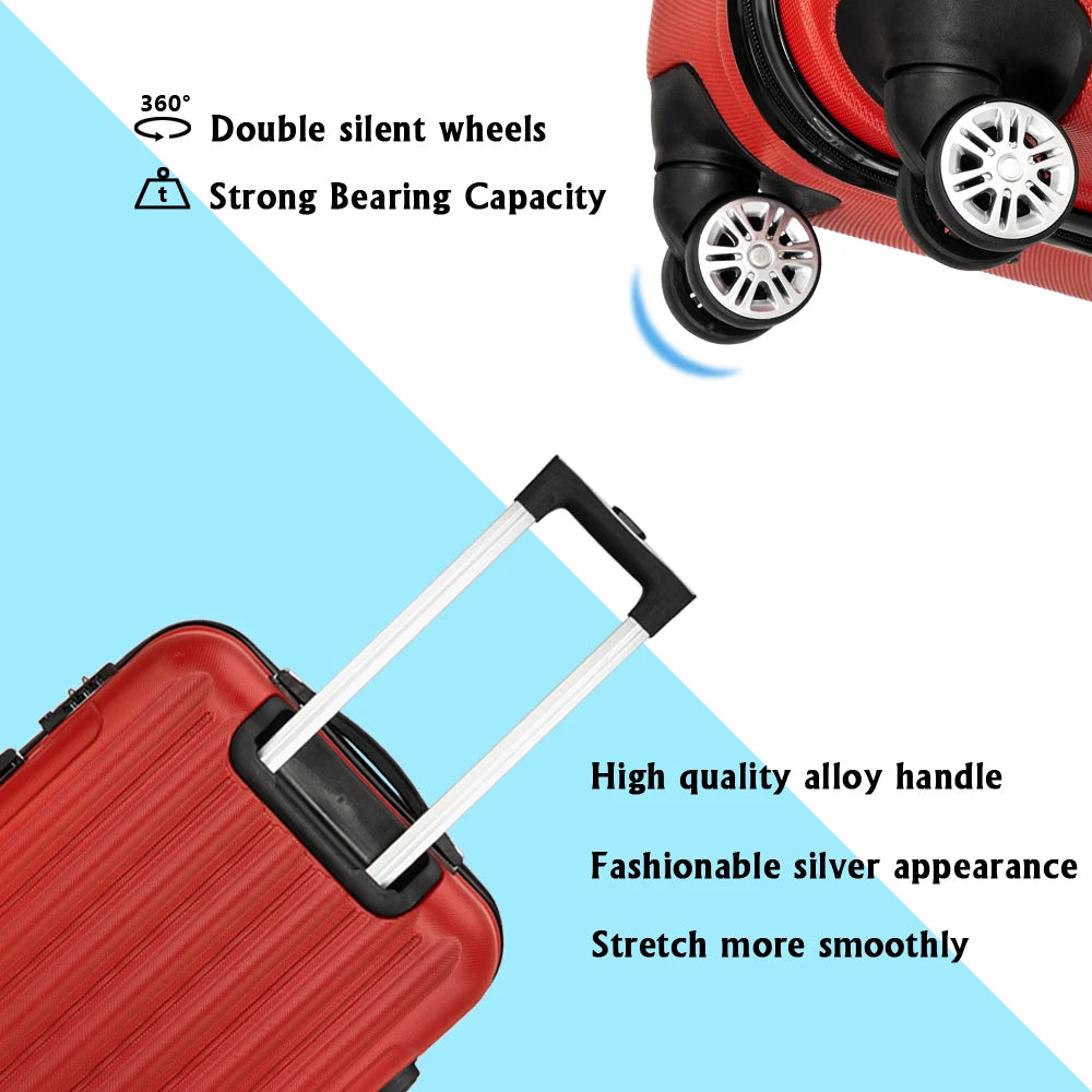 3-in-1 Multifunctional Large Capacity Traveling Storage Suitcase Luggage Set Red Large capacity suitcase  suitcase set