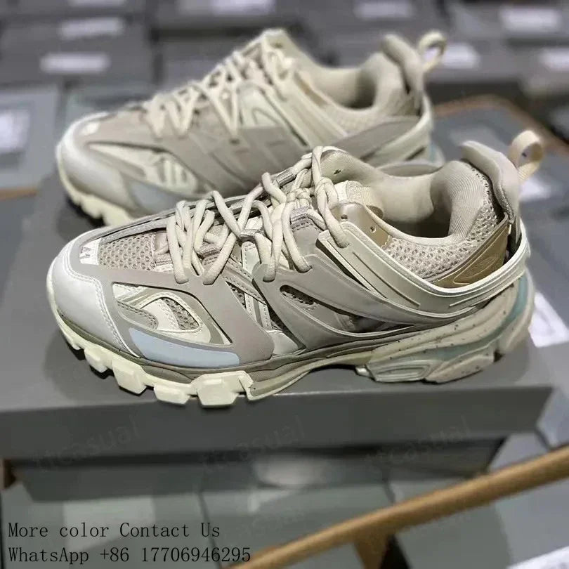 Designer Tracks 3 3.0 Men Women Casual Shoes Paris Triples White Black Pink Grey Beige Sneakers Brand 18ss Tess.S. Gomma