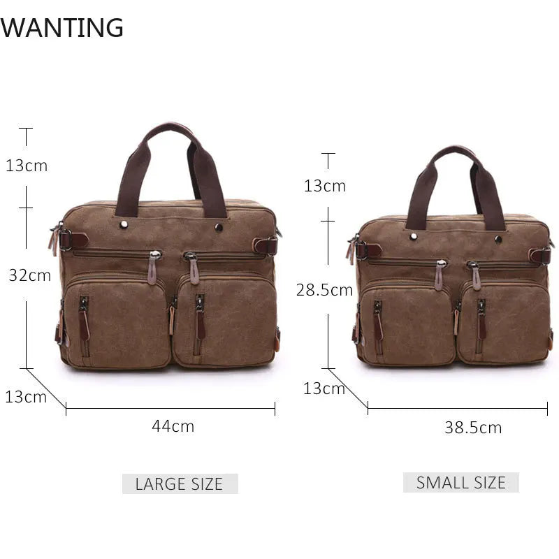 Men Canvas Briefcase Travel Bags Suitcase Classic Messenger Shoulder Bag For Men Tote Handbag Big Casual Business Laptop Pocket