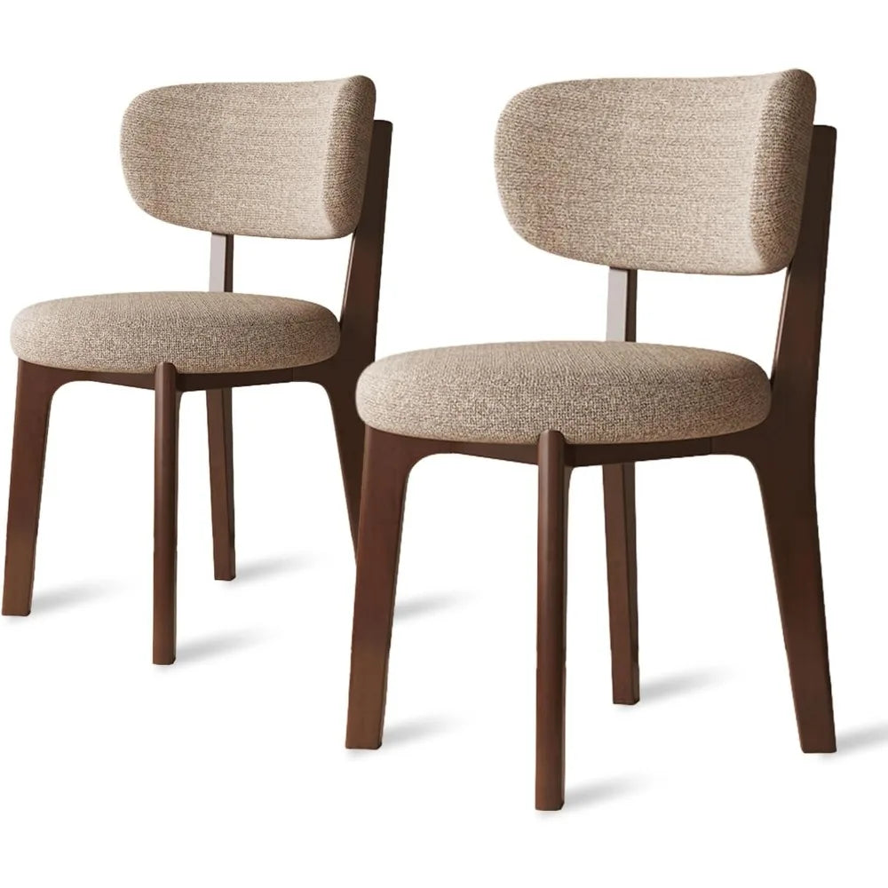 Wooden Dining Chairs Set of 2/4, Mid Century Modern Dining Chairs, Modern Fabric Thickening Upholstered Kitchen Side Chairs, Far