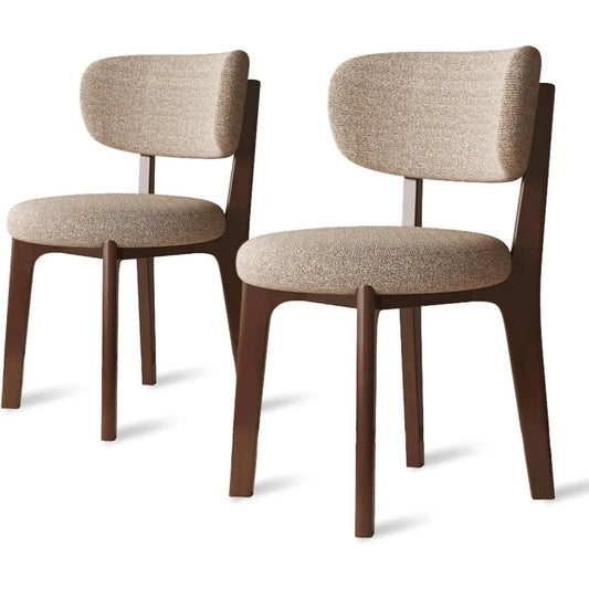 Wooden Dining Chairs Set of 2/4, Mid Century Modern Dining Chairs, Modern Fabric Thickening Upholstered Kitchen Side Chairs, Far
