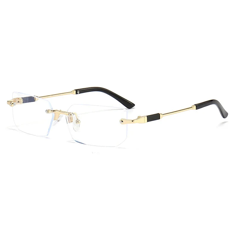 Fashion Rimless Rectangle Sunglasses Popular Women Men Shades Small Square Sun Glasses For Female Male Summer Traveling Oculos