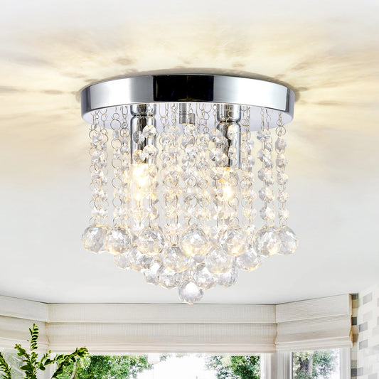 Flush Mount Lighting Crystal Ceiling Light Mini Chandelier Flush Mount Light Fixtures Ceiling Lights for Kitchen Hallway