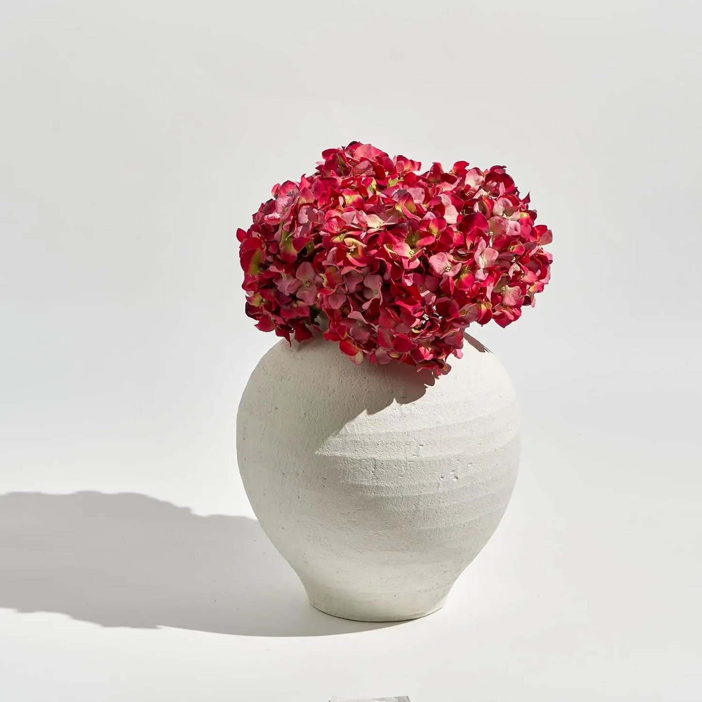 Large White Ceramic Vase, 11" Tall Zen Style Rustic vase, Terra Cotta Pitcher Vase, Distressed Farmhouse Decor, Pottery Deco