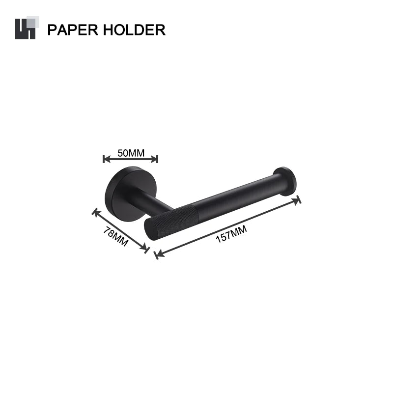 Brushed Gold Black Stainless Steel Wall-mounted Bathroom Storage Paper Towel Holder Toilet Brush Bath Robe Hook Soap Dispenser
