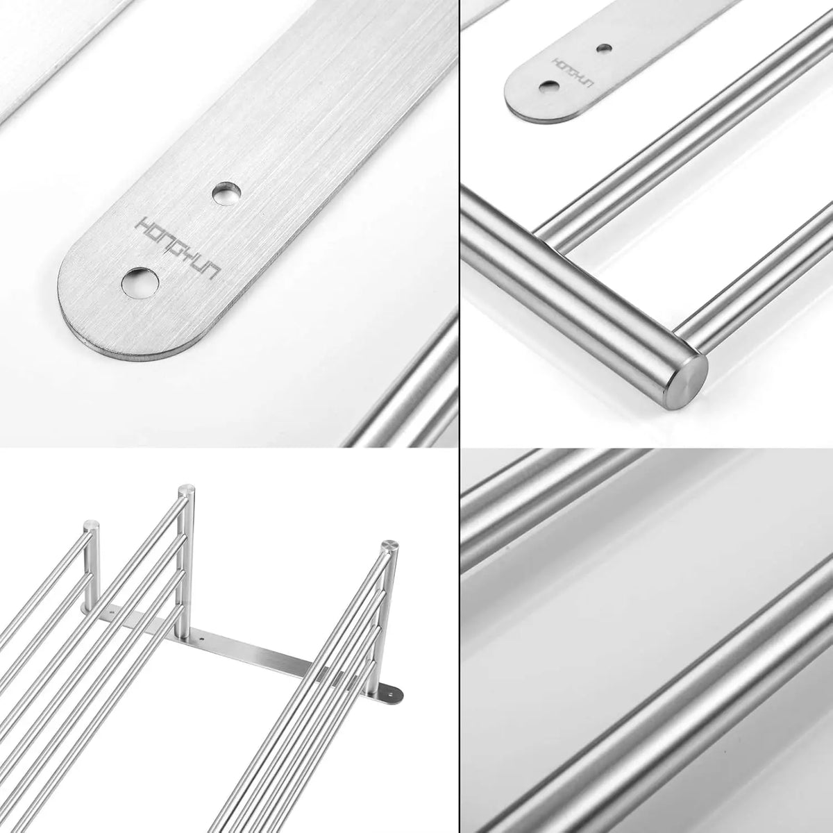 Bathroom Towel Rack with 24-Inch Multilayer Hotel Racks 304 Stainless Steel Towel Bar Shelf Wall-Mounted Brushed Finish Bar with