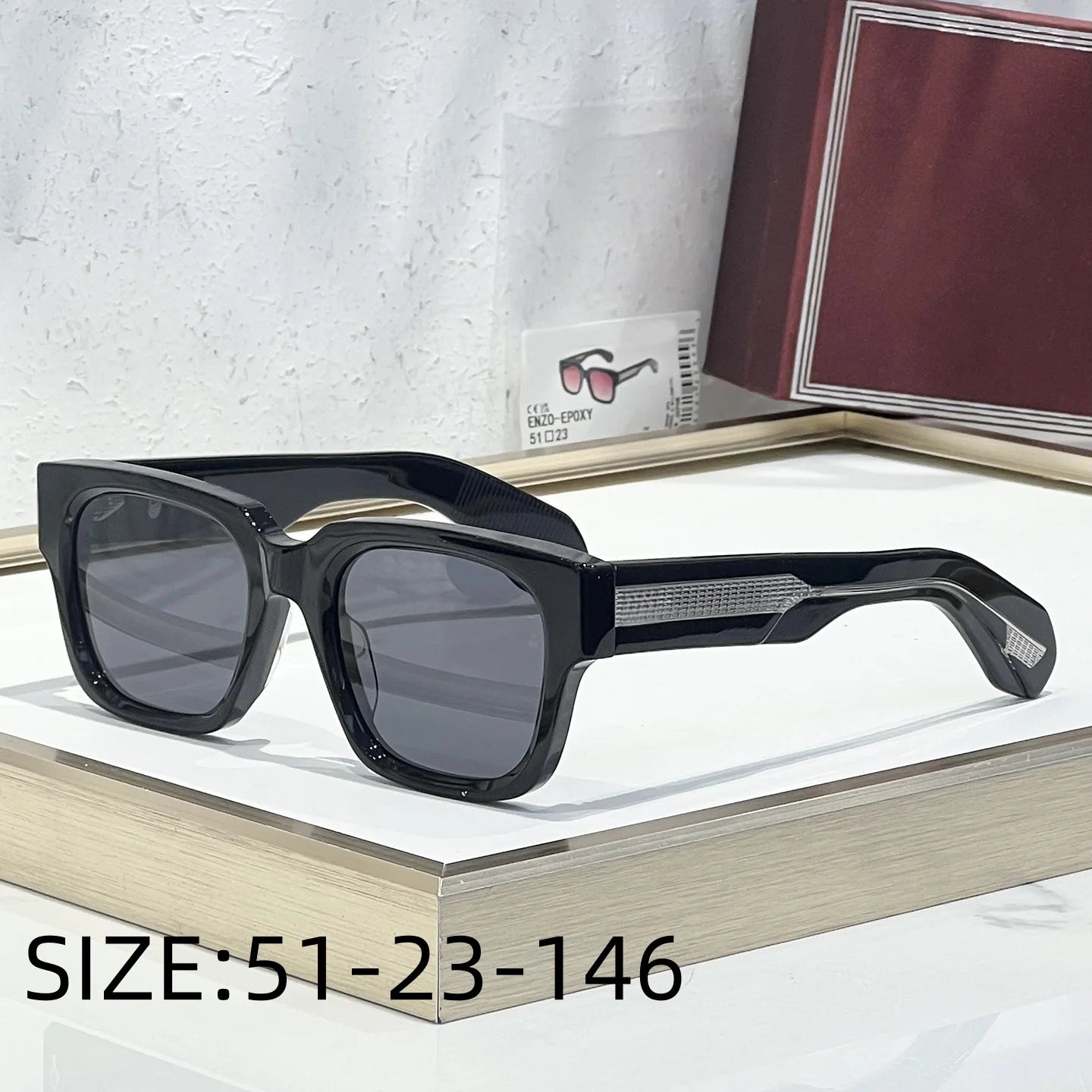 JMM ENZO EPOXY Luxury Handmade Sunglasses UV400 Classic Fashion High-Quality Outdoor Holiday Sun Glasses  Man And Woman