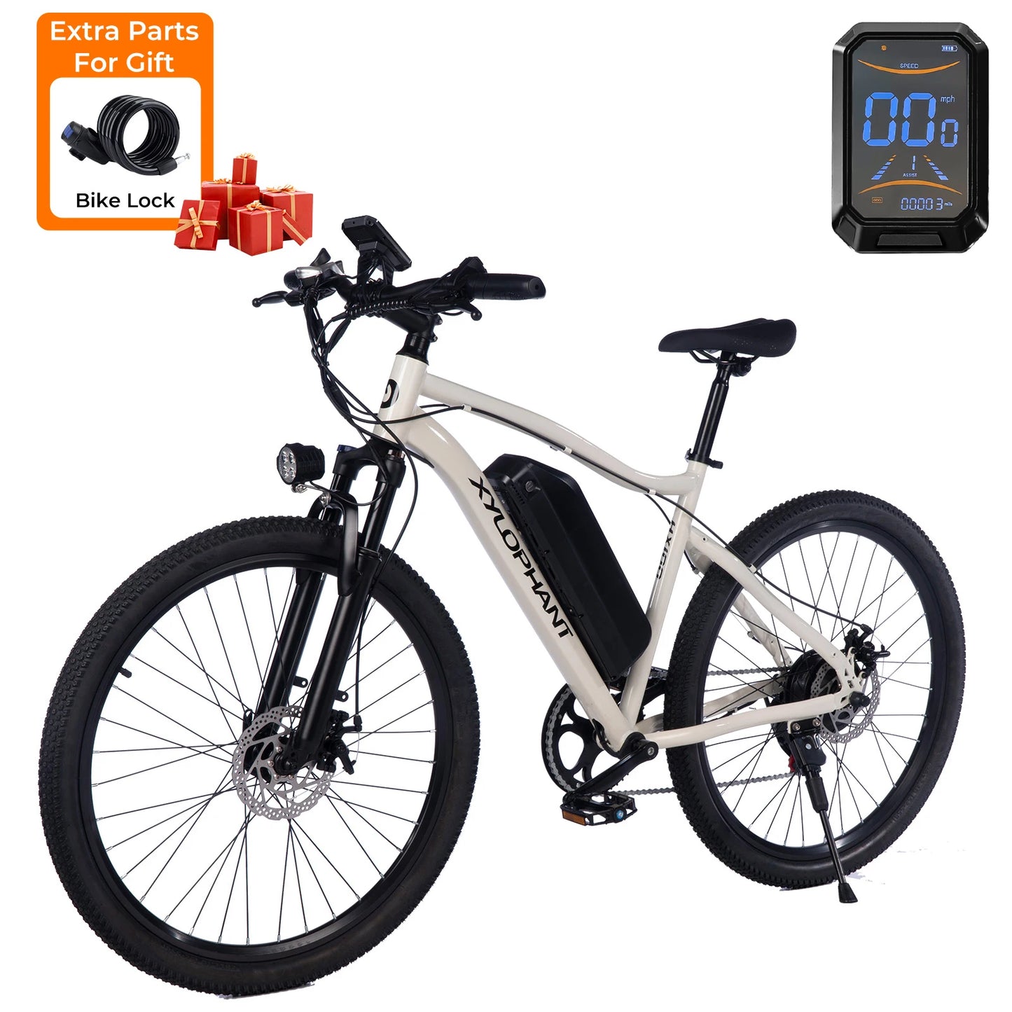Electric Bike 26" Peak 750W 20Mph 7-Speed Front Ebike Suspension With Break Lcd Display Electric Bicycle For Adult