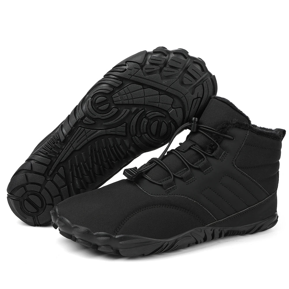 Winter Warm Running Barefoot Shoes Women Men Rubber High Ankle Boots Waterproof Non-Slip Breathable for Trekking Climbing