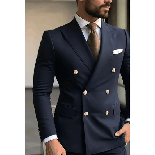 Men's clothing Luxury 2 Piece Jacket Pants Male Clothing Slim Fit Costume Homme Blazer Wedding Groomsmen Men Suits Clothing