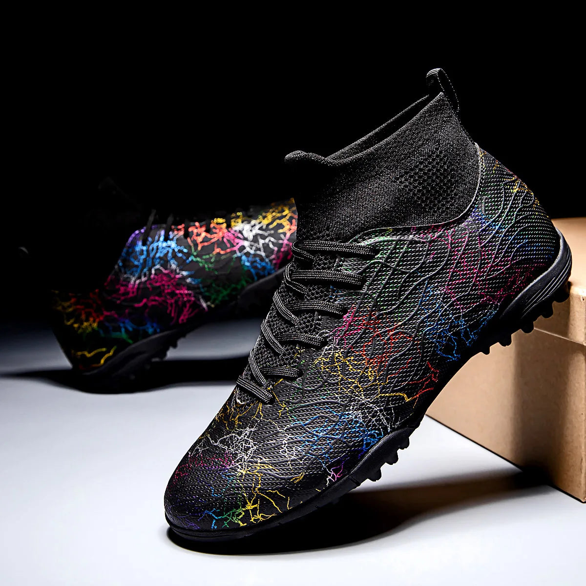 New Men Football Boots Breathable Sport Training Soccer Shoes Cleats Sport Outdoor TF Futsal Match Turf Grass Drop Shipping