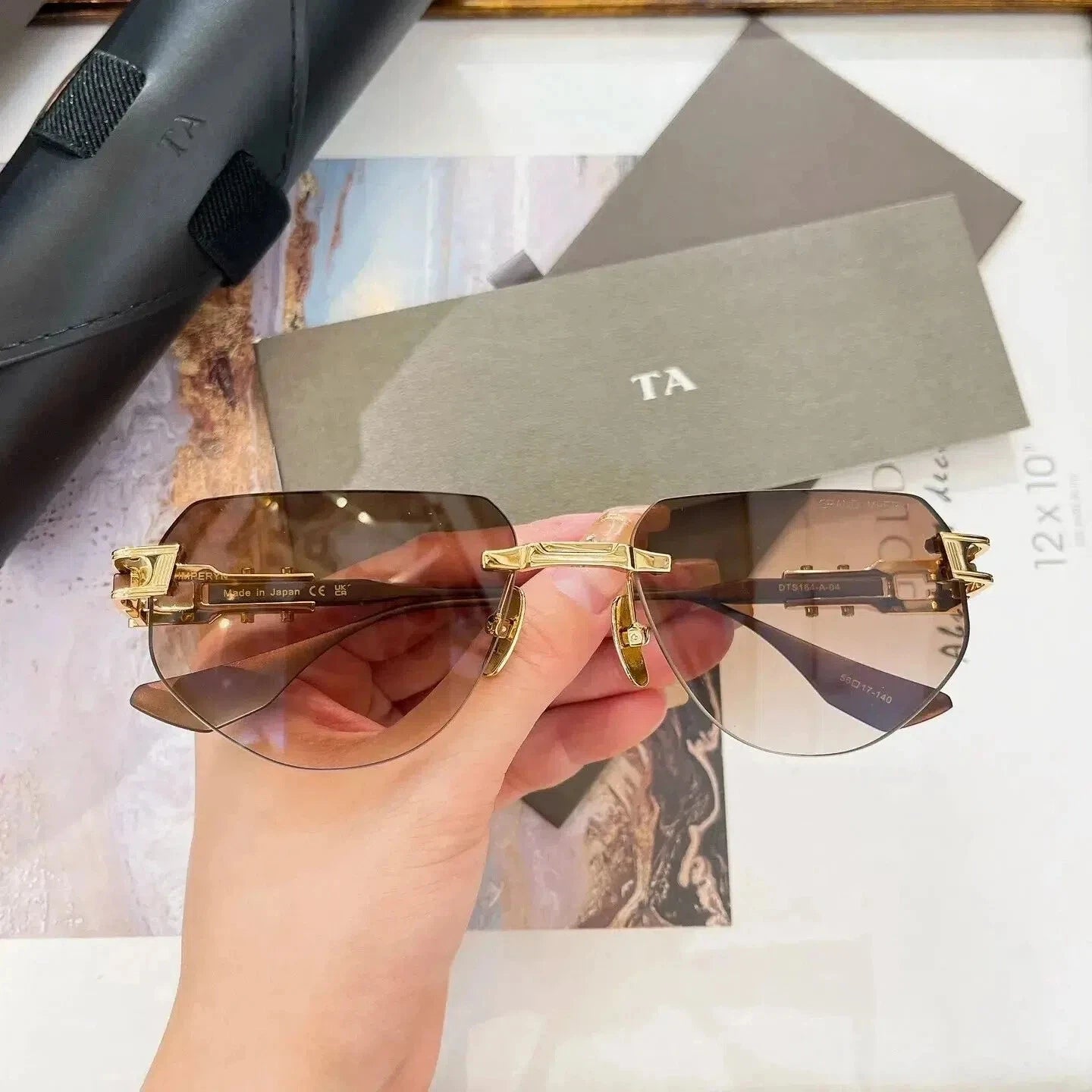 Authentic For DIYTA DT GRAND IMPERYN DTS164-A Stylish Men Women Sun Glasses Gradient Pink Lenses Male Couple Eyewear With Box