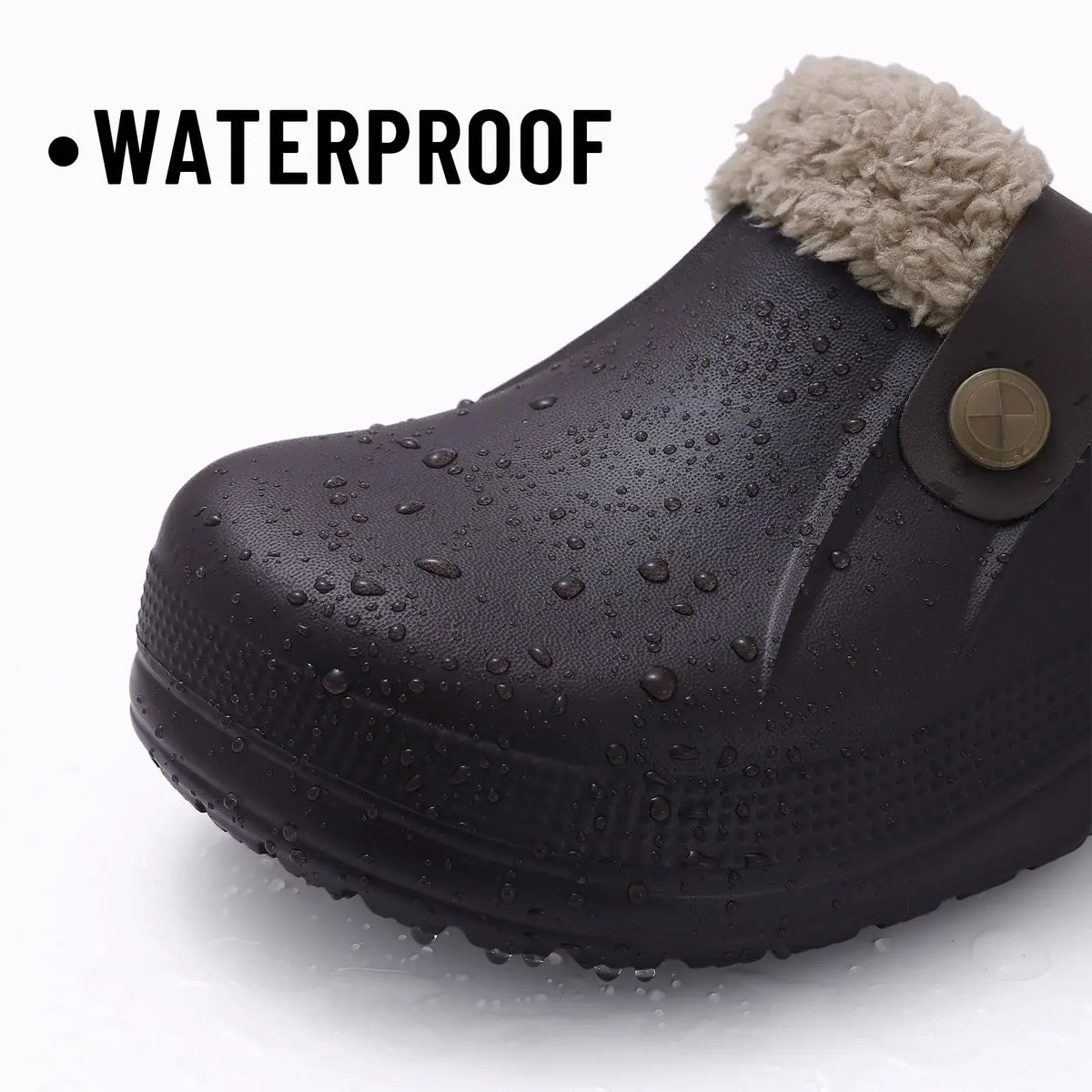 Winter Fur Furry Slippers For Men Outdoor Fashion Waterproof Plush Cotton Slippers Indoor Warm Cozy Non-slip Home Shoes