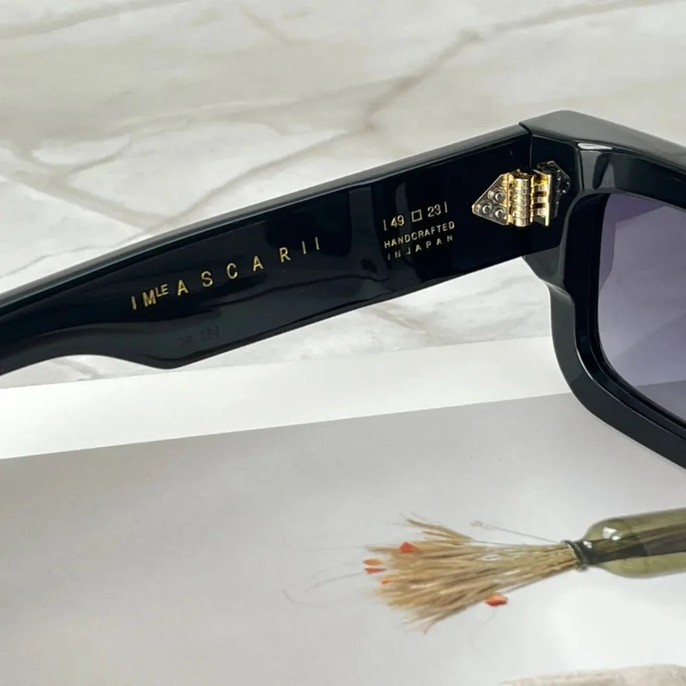 2025 Ins ASCARI Thick Acetate Sunglasses Men Classical Small Face Japan Handcrafted Designer UV400 Polarized Eyewear with Case