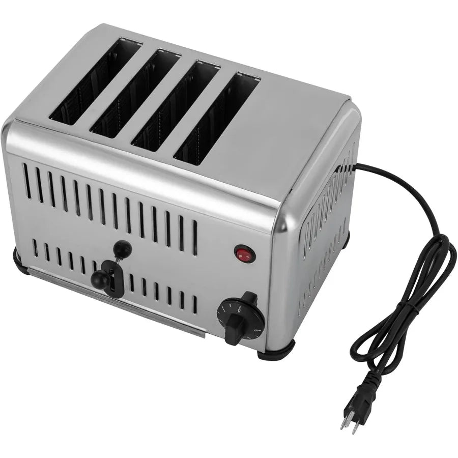 4-Slice Toaster with Wide Slots for Restaurant and Home Use 1650W Stainless Steel Smart Countertop Pop-Up Bread Baking Machine