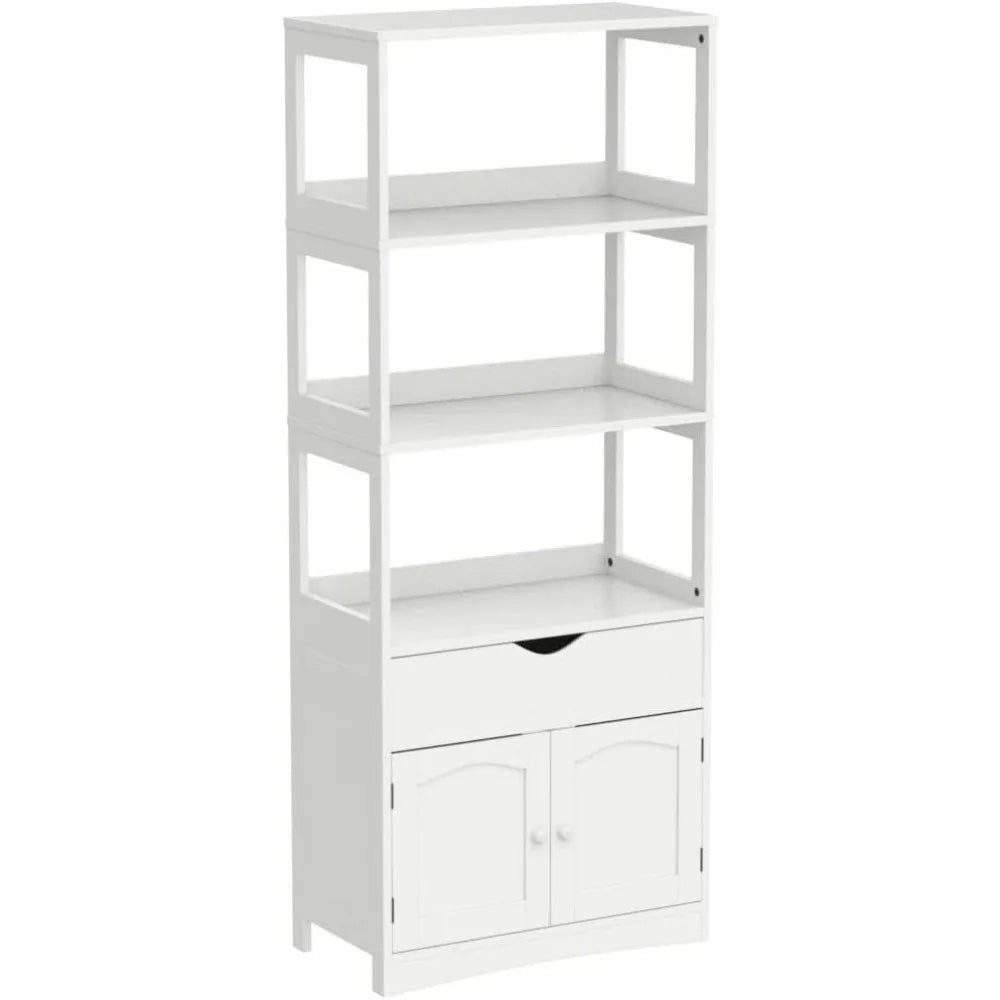 Kitchen Pantry Storage Cabinets Freestanding Tall Bathroom Cabinet with Shelves and Drawer 64''H Sideboard Microwave Spac