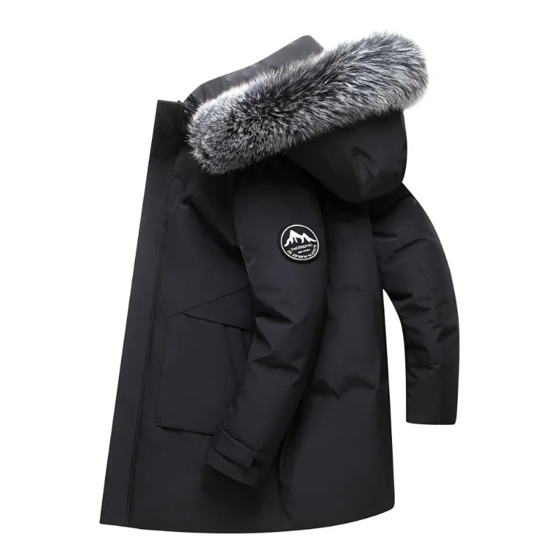 2024 winter new jacket live broadcast men's down jacket youth Korean version thick medium long hooded warm men