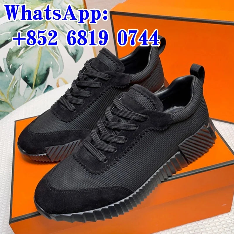 2026 Homesick Men's Casual Leather Sports Shoes Black Adhesive Low-Top Lace-Up Daily Wear Comfortable Breathable Spring Autumn