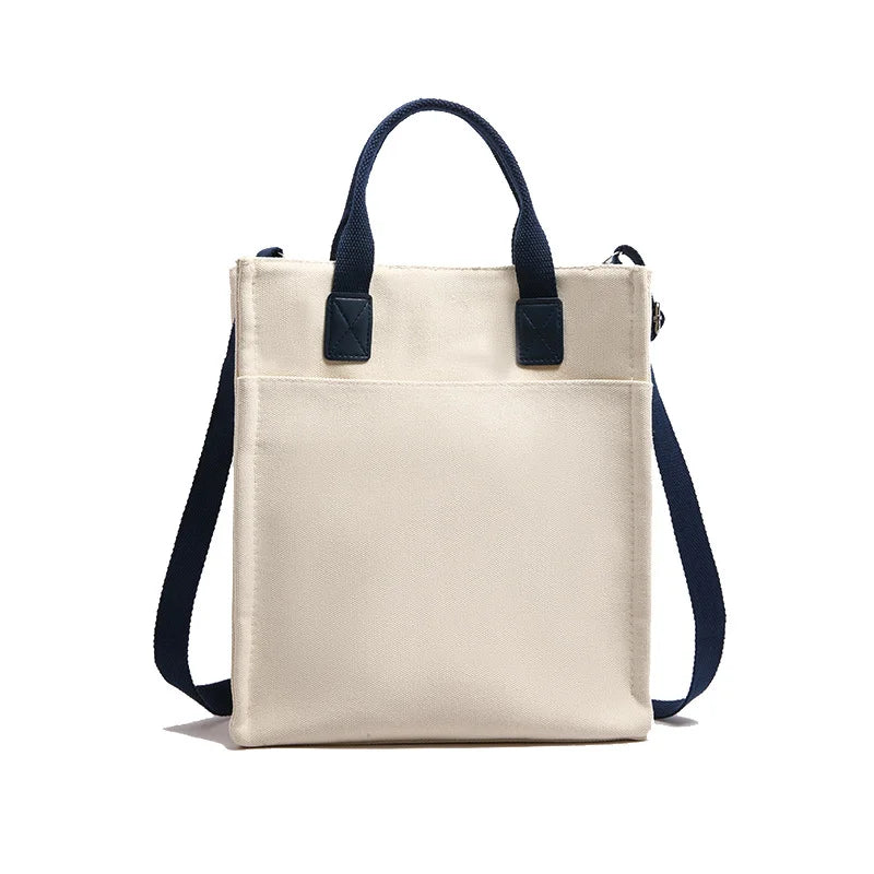 Women's Canvas Tote Bag - Large-capacity, lightweight, reusable eco-friendly shopping bag with adjustable crossbody straps-tan