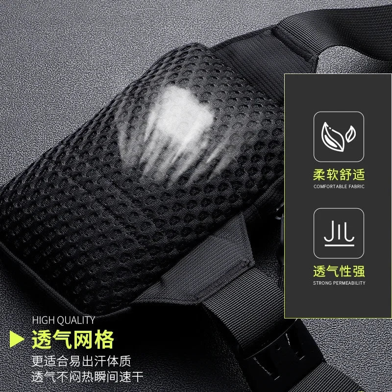 New chest bag for men and women's leisure, fitness, sports, crossbody bag, chest bag, casual men's bag, large capacity bag trend