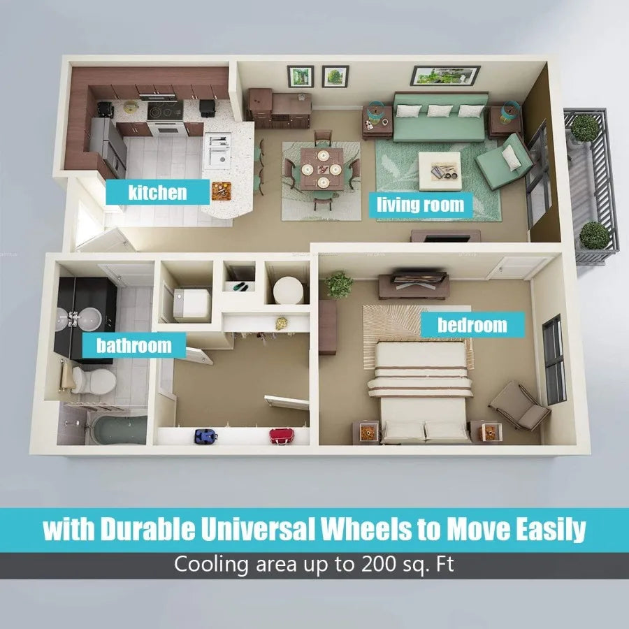 Ashrae 8000 BTU Portable Air Conditioner with Remote Control Energy Efficient for Rooms Up to 400 Sq. Ft Cooling Dehumidifying