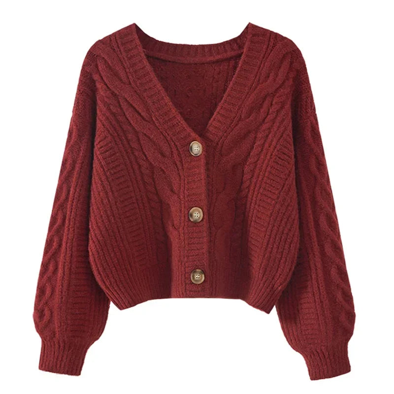 Female Solid Sweater Women Knitted Coats Autumn Winter Fashion Cardigan Long Sleeve Casual Knit Jacket Cardigans Tops Knitwear