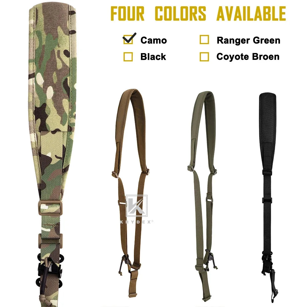 KRYDEX Tactical Rifle Single 1 Point Sling Padded Modular Sub Gun Shoulder Strap For Hunting Outdoor Slingster Accessories