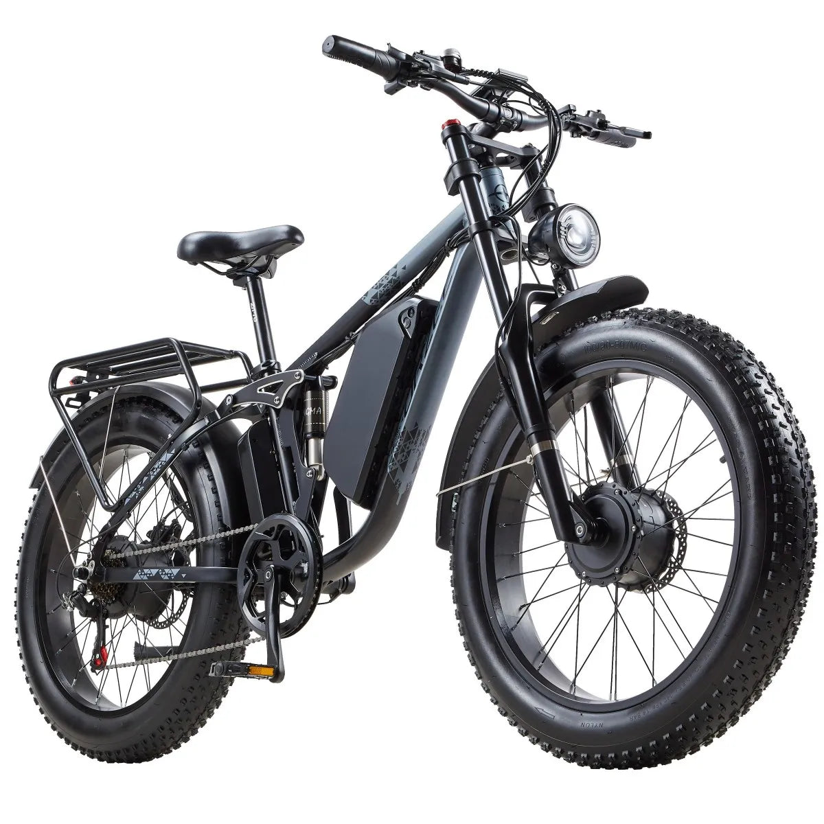 ORZEL Ebike K17 dual-motor Electric Bike, 48V 25Ah removable battery, 24*4inch tires, 28mph,  hydraulic brakes, UL2849 certified