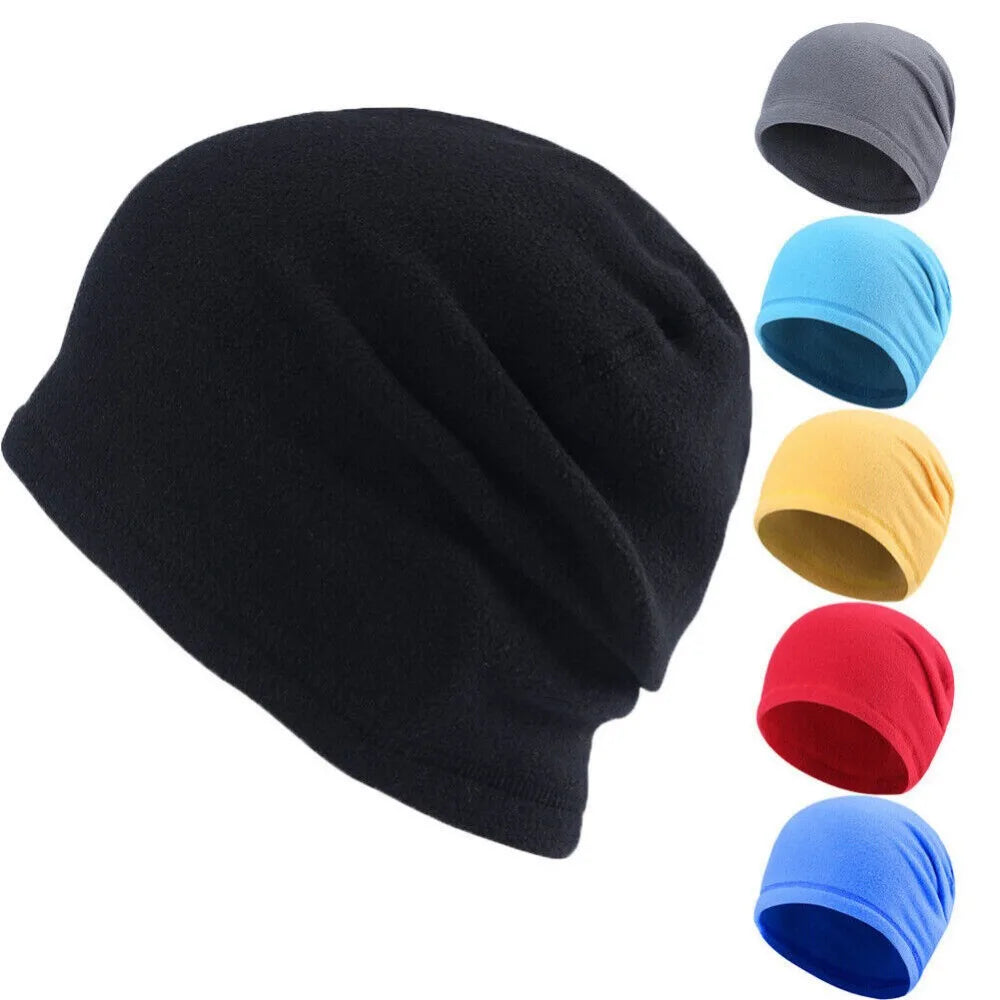 Winter Fleece Skull Cap Helmet Liner Cycling Running Ski Thermal Beanie Hat Slouchy Cap for Men Women Thick Windproof Watch Cap