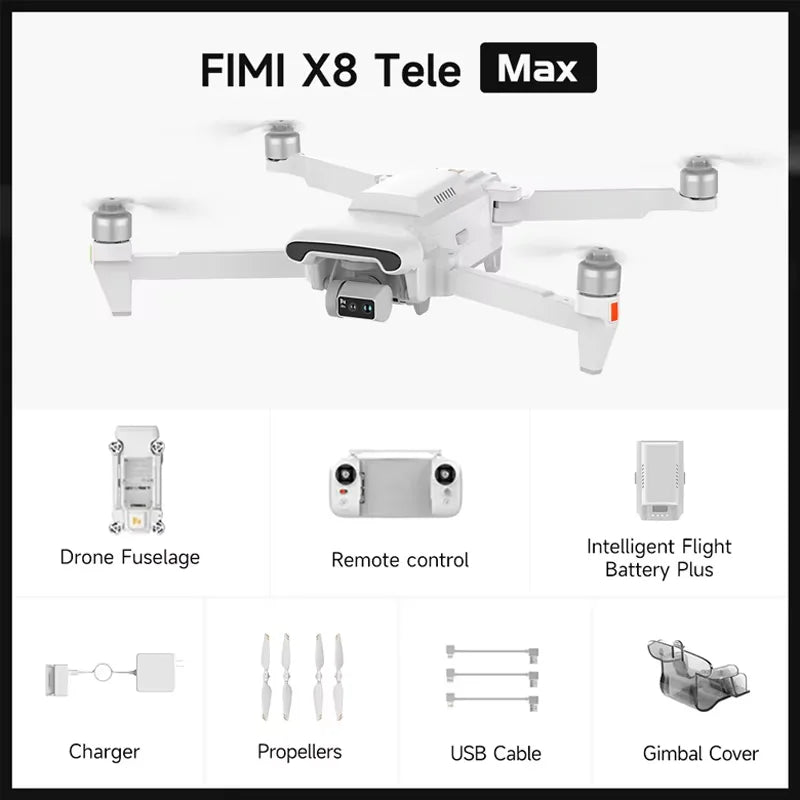 FIMI X8 TELE MAX Drone 4K 48MP 3-Axis Gimbal Camera Drone Professional GPS 20KM RC Quadcopter 2025