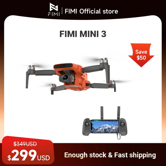 FIMI MINI 3 AI Super Night Video Drone with 4k professional camera 1/2 inch stacked CMOS sensor under 245g Quadcopter