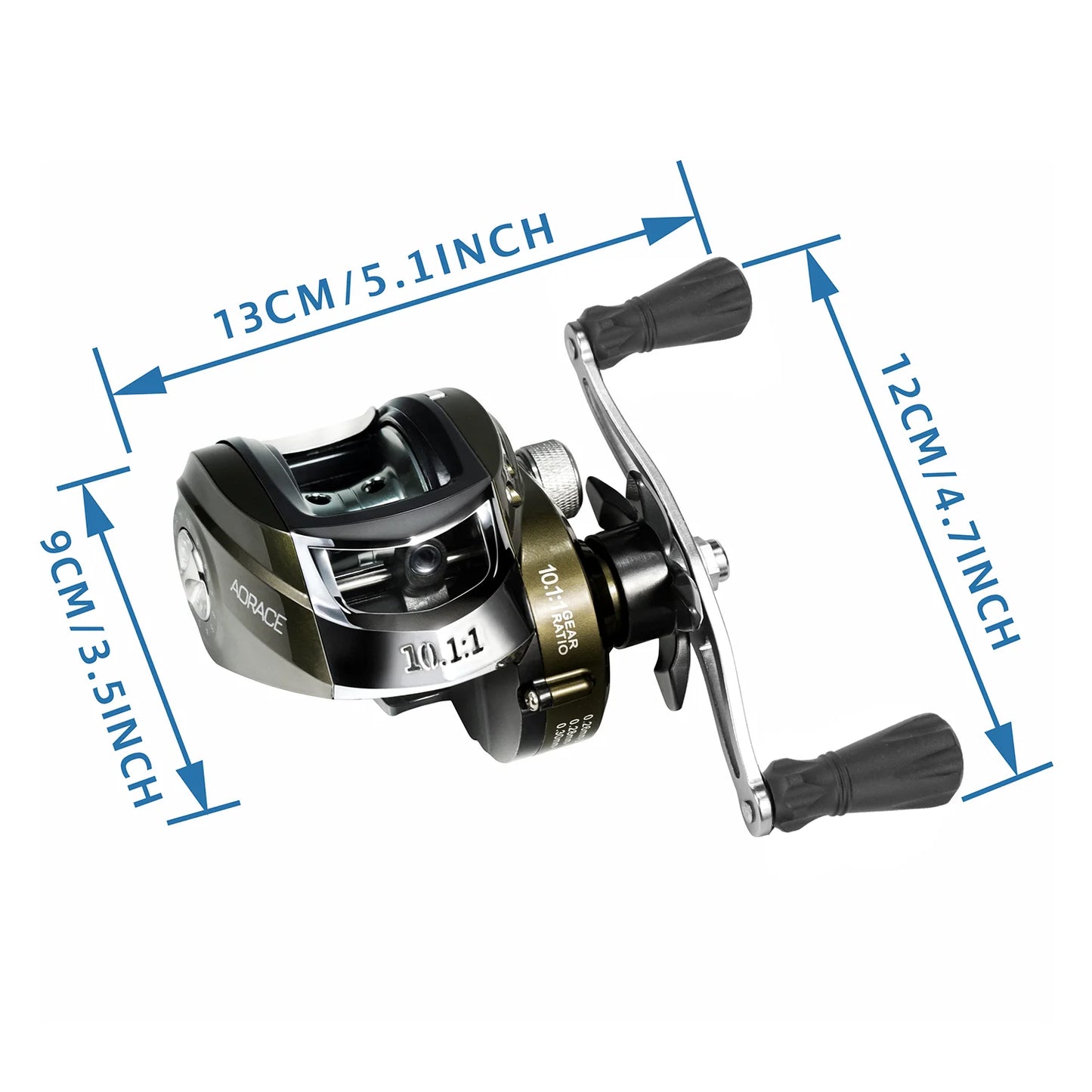 Premium Circular Grip Green Waterdrop Fishing Reel - Ergonomic Design, Smooth Casting, Durable Construction