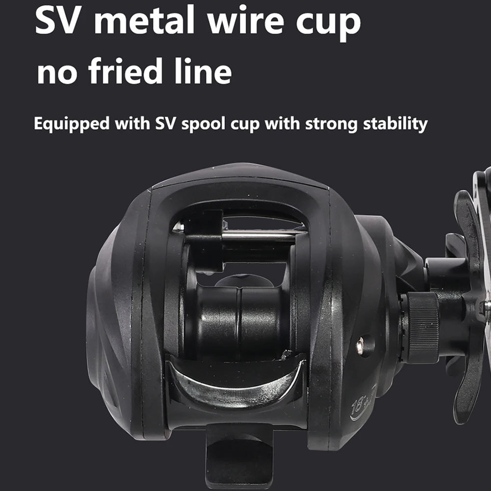 Baitcasting Fishing Wheel 7.2/1 Gear Ratio Fishing Reels Wheel Saltwater Freshwater 18+1BB for Beginners Fishing Accessory