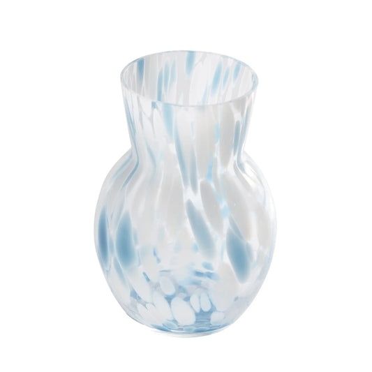 Better Homes & Gardens Tortoise Glass Vase, 7'', Blue and White