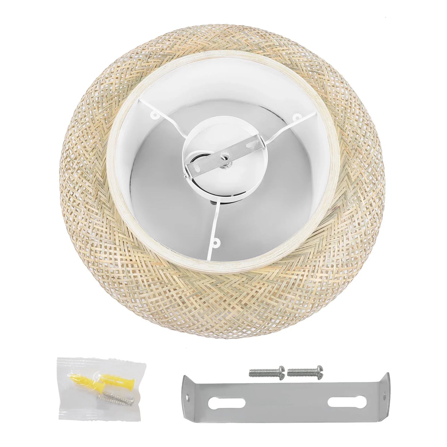 20" Flush Mount Bamboo Shade Ceiling Light Fixture Hanging Pendant Lamp Design lamps for living room  lights  ceiling lights