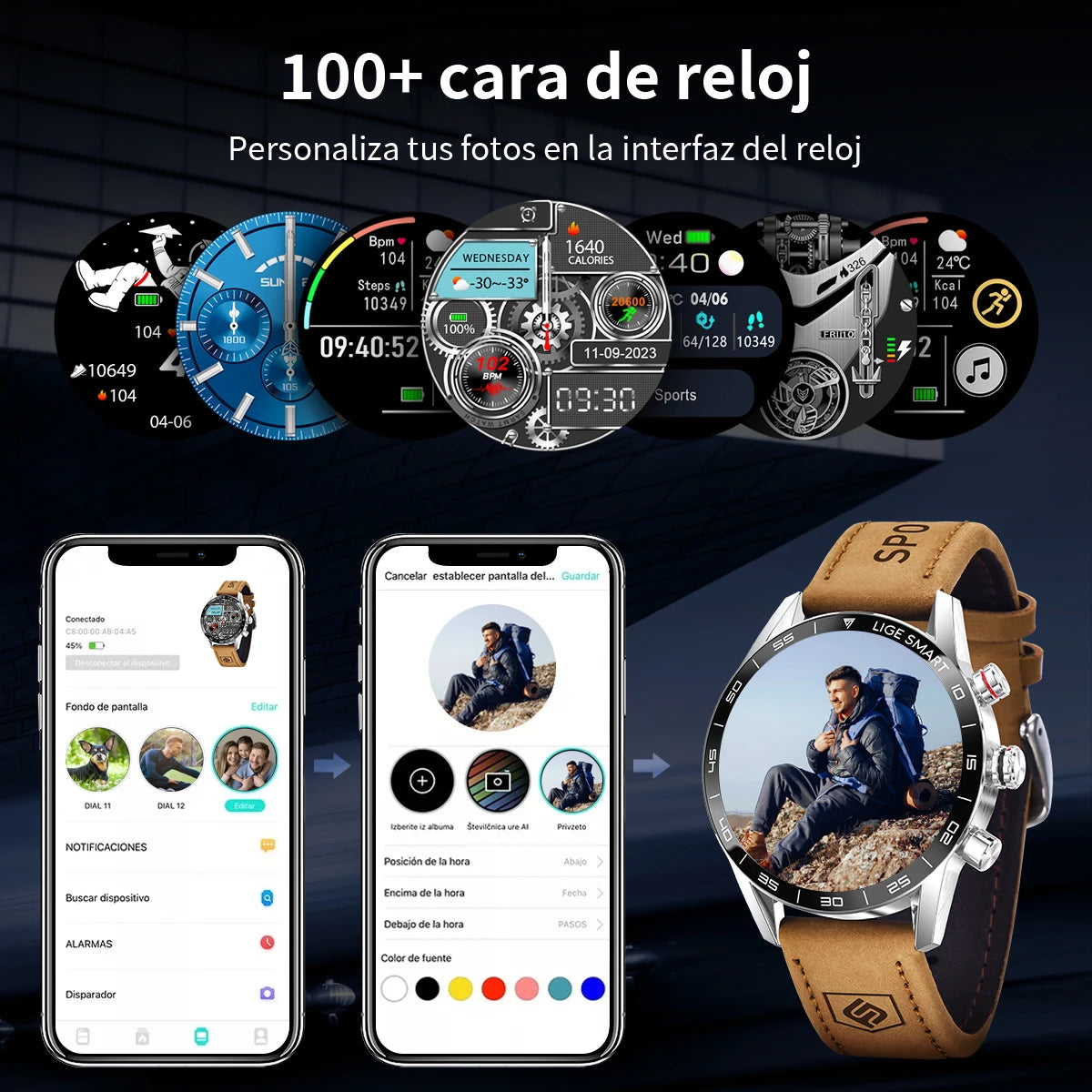 LIGE Brand Smartwatch For All Smartphone Connections AMOLED Screen Watch Men Smart Watch Waterproof Smartband HD Bluetooth Call