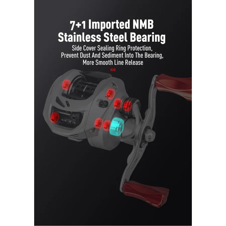 Ultra Light Fishing Baitcasting Reels with 6.5:1 and 7.1:1 Gear Ratio for Precision Casting in Angling Ideal for Freshwater and