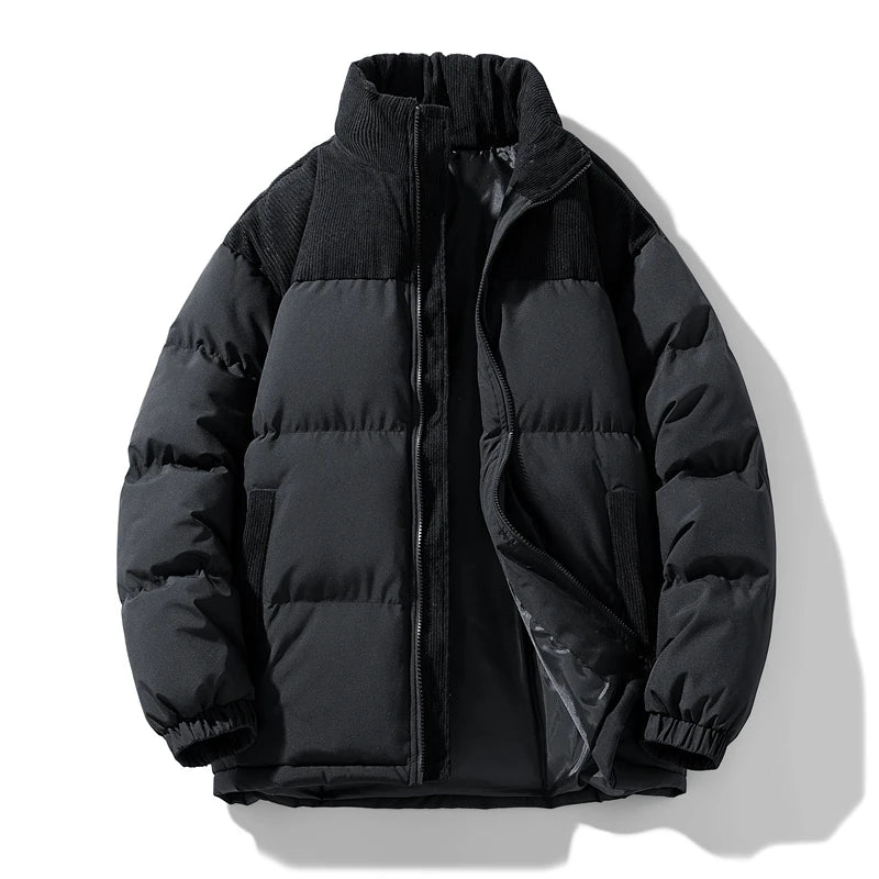 Latest Men Winter Thickened Warm Color Block Puffer Jacket Fashion Casual Male Parka New Arrival Trendy Mens Puffer Coat