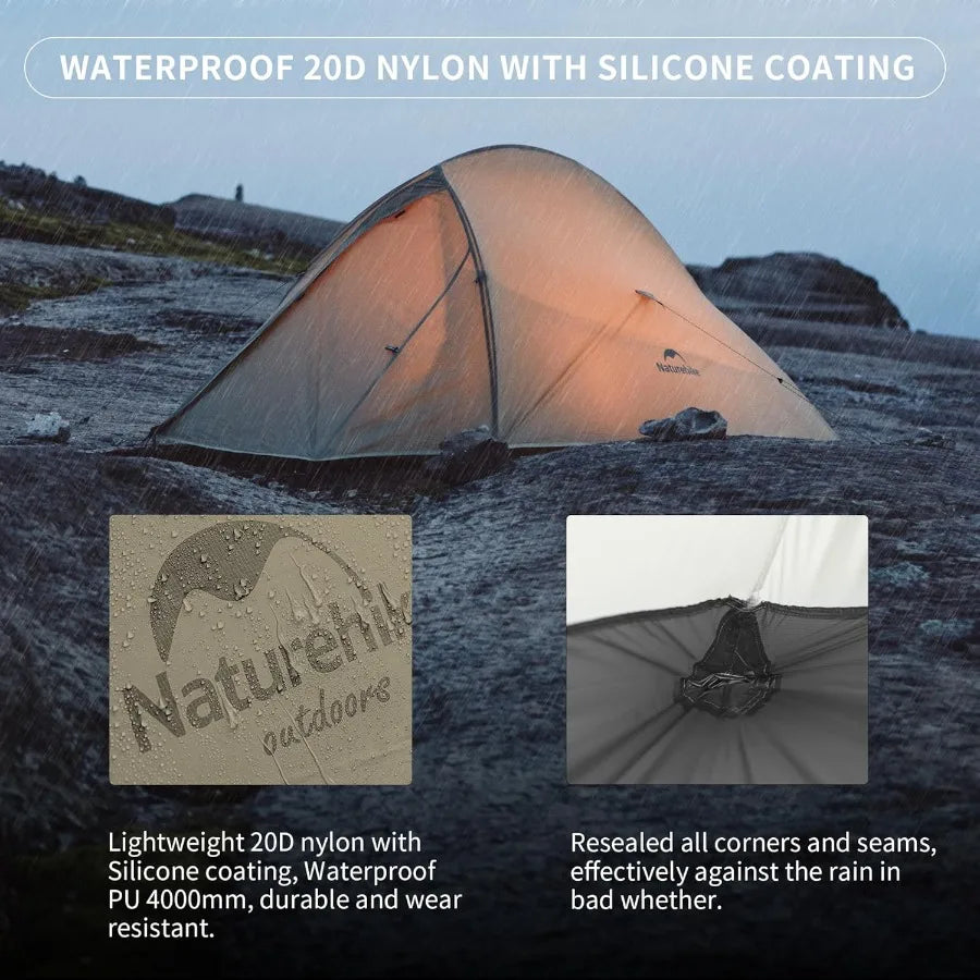 CloudUp 2 Person Tent Lightweight Backpacking Tent with Footprint Free Standing Ultralight Camping Hiking Backpack Tents Two Pe