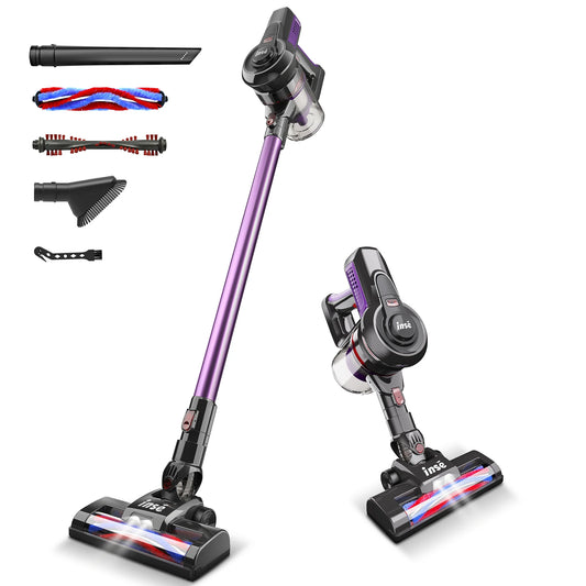 INSE N660 Cordless Vacuum Cleaner,6 in 1 Powerful Stick Handheld Vacuum with 2200mAh Rechargeable Battery,Purple