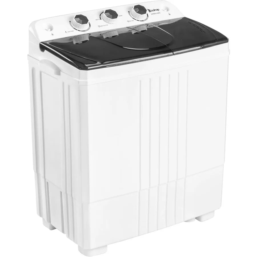 20LBS Portable Washing Machine Compact Mini Washer Machine Dryer Combo Built-in Gravity Drain Small Twin Tub Washer with Spin C