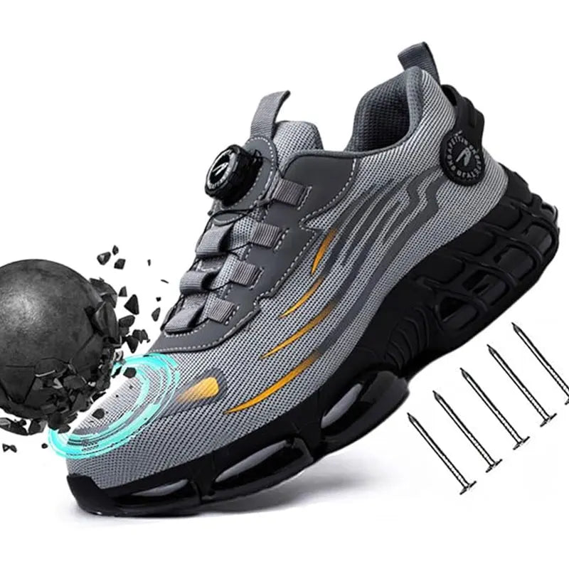 New Work Safety Shoes 36-48 Size for Women Men,Mens Steel Toe Sneakers Waterproof,Lightweight Breathable Antiskid Boots Men Work