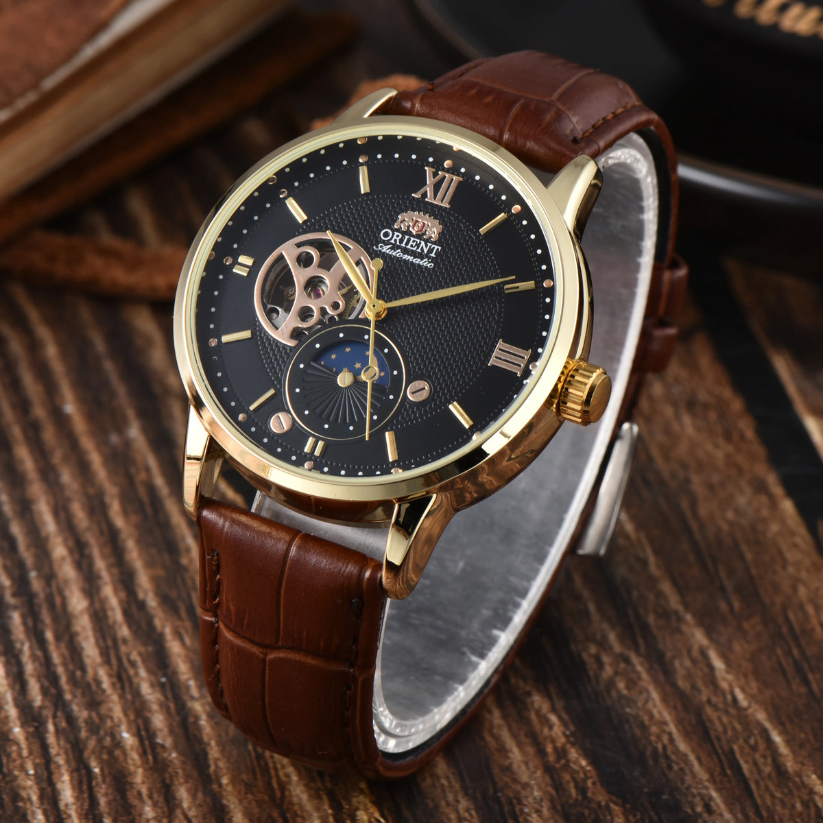 Orient Sport Automatic Mechanical Unisex Watch Full Function World Time Leather Strap