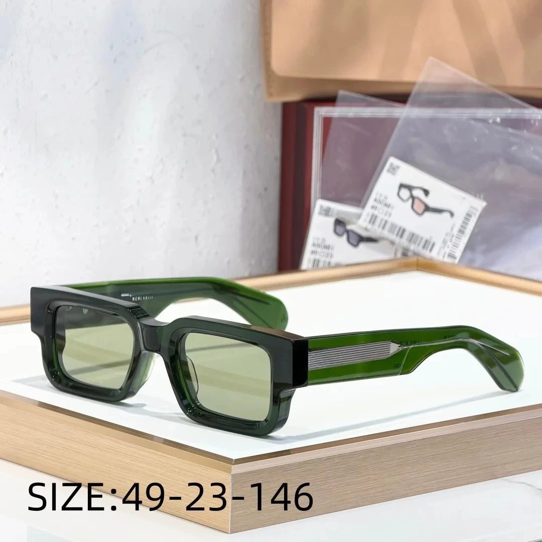 Luxury Unisex Rectangle Sunglasses Men Women Thick Acetate ASCARI New Fashion Polarized UV400 Oversized Trendy Eyewear