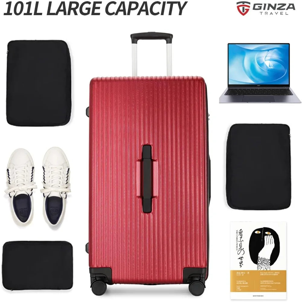 Trunk Luggage, 28 Inch Luggage with Spinner Wheels, Scratch resistant texture Lightweight PC material with TSA Lock
