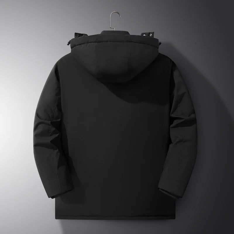 -15 Degree Winter New High Quality Thickened Cotton Warm Hooded Cotton Jacket For Men Loose Sports Windproof Oversized Jacket