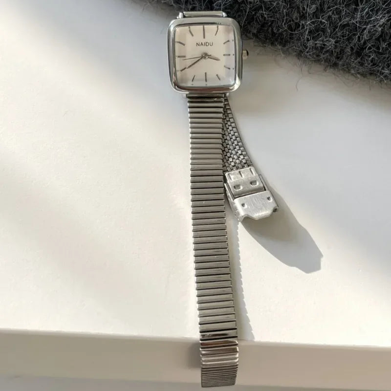 Brand Simple Quartz Watch for Women Retro Luxury Gift Ladies Watches Small Dial Adjustable Stainless Steel Strap Wristwatches