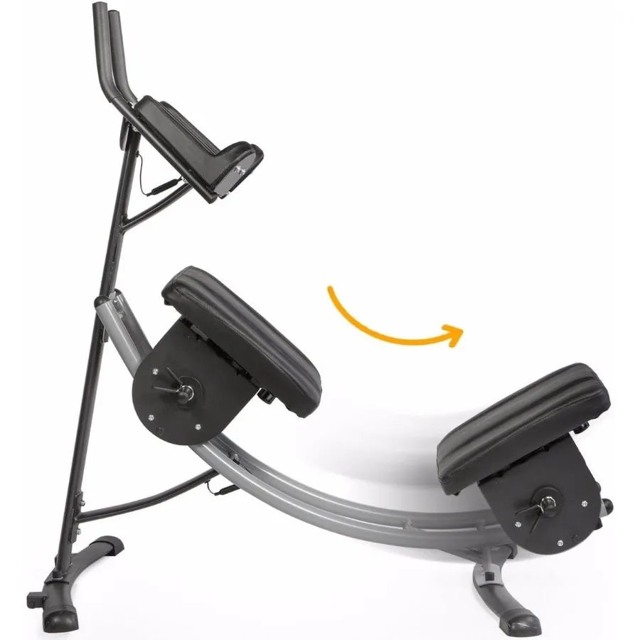 Ab Machine Abdominal Workout Crunch Fitness Exercise Equipment Silver/Black