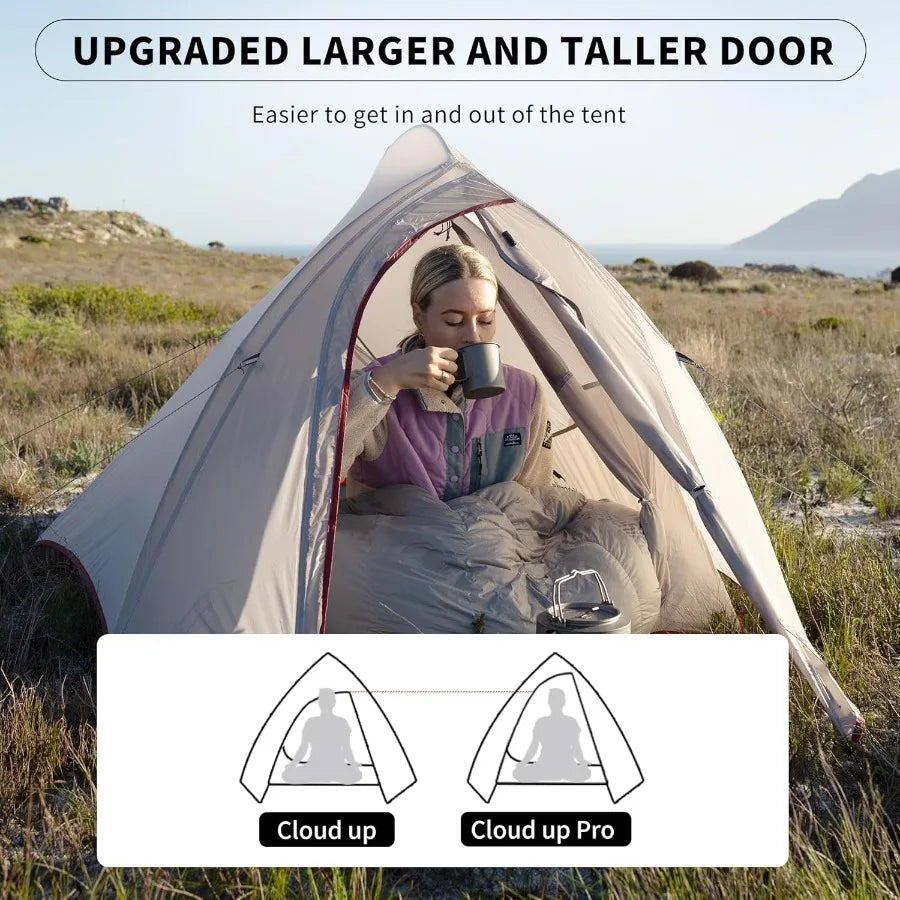 CloudUp 2 Person Tent Lightweight Backpacking Tent with Footprint Free Standing Ultralight Camping Hiking Backpack Tents Two Pe