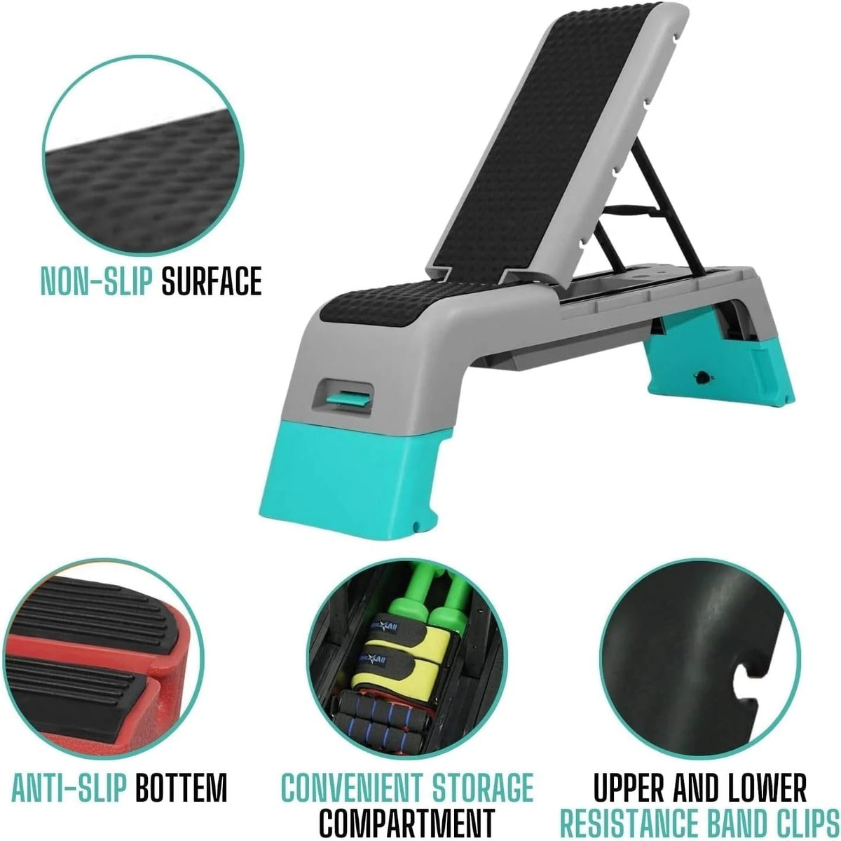 ZZH Multifunctional Aerobic Deck - Versatile Fitness Station, Weight Bench, Aerobic Stepper, Plyometrics Box for Cardio Workouts
